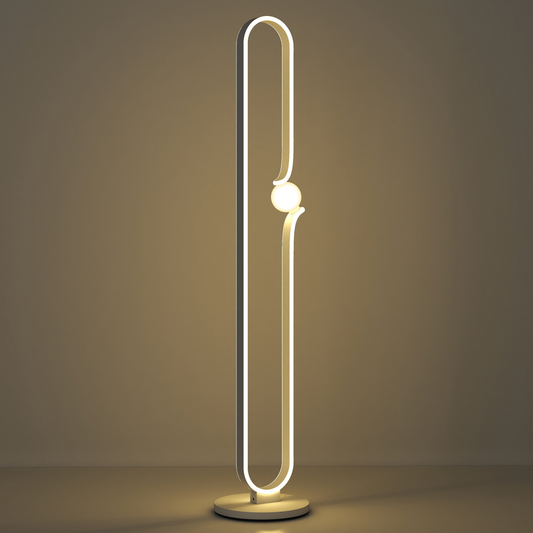 Dimmable LED Floor Lamp: Elegant Glass Shade & Foot Switch Control