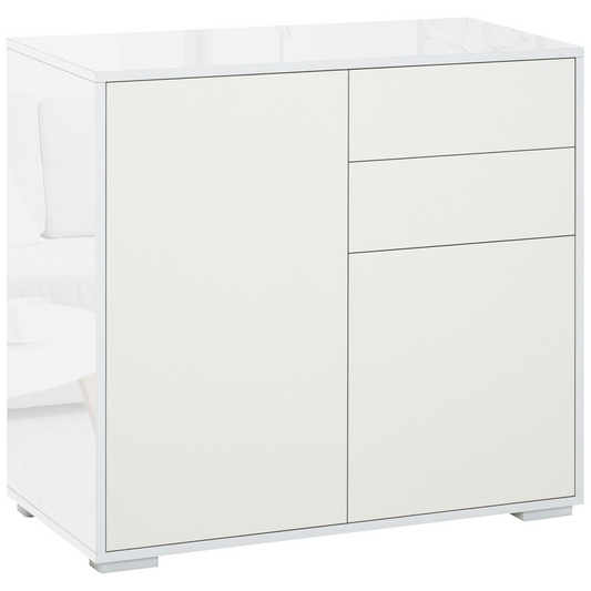 Elegant Dual-Finish Storage Cabinet with Push Open Drawers for Home Office