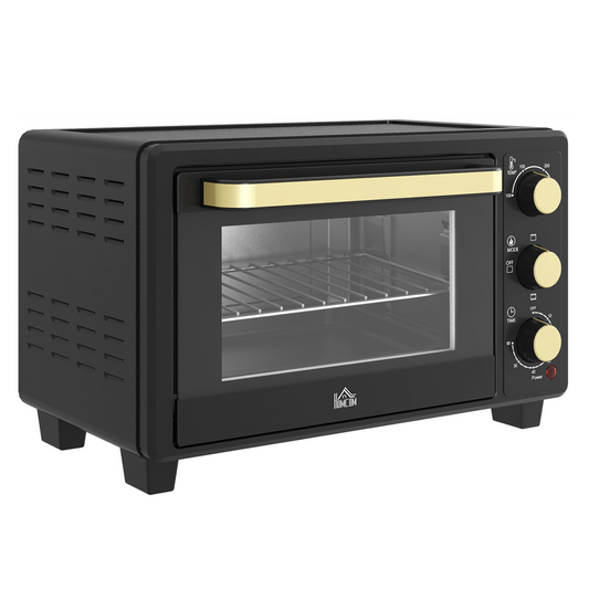 16L Mini Countertop Oven: Adjustable Temp & Timer, 1400W, Sleek Black