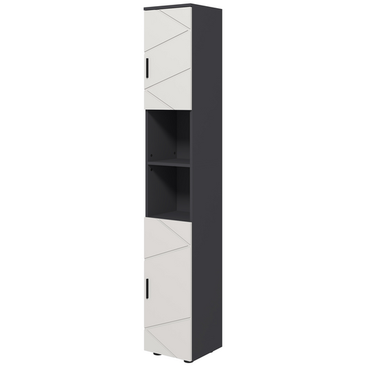 Kleankin Slim Tall Bathroom Storage Cabinet with Soft-Close Doors - Space Saver!