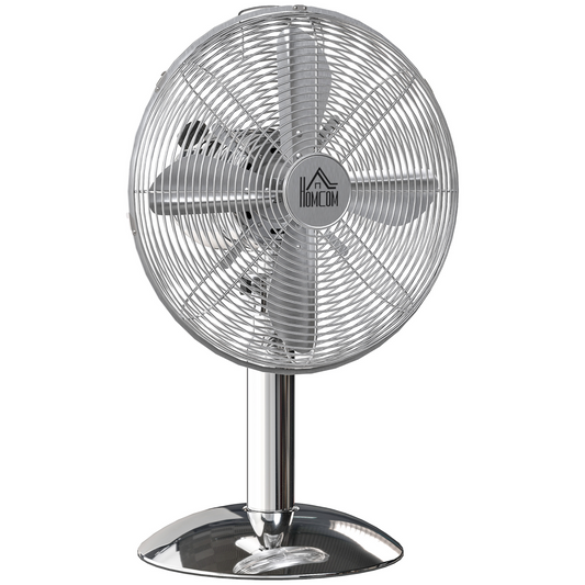12” Metal Desk Fan: Powerful Breeze with 3 Speeds & Wide Oscillation