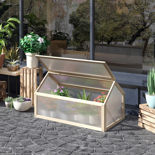 Portable Wooden Cold Frame Greenhouse - Extend Your Gardening Season