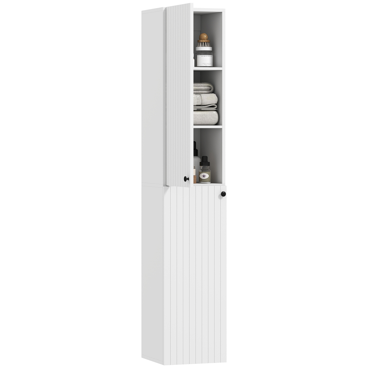 Maximize Space: Wall-Mounted Slim Bathroom Cabinet with 6-Tier Storage