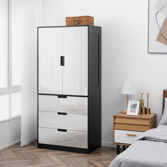 Chic 2-Door Hall Tree & Dresser: Stylish Storage Cabinet with Drawers