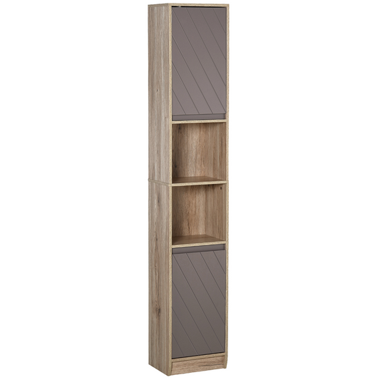 Elegant 170cm Slimline Freestanding Storage Cabinet with Adjustable Shelves