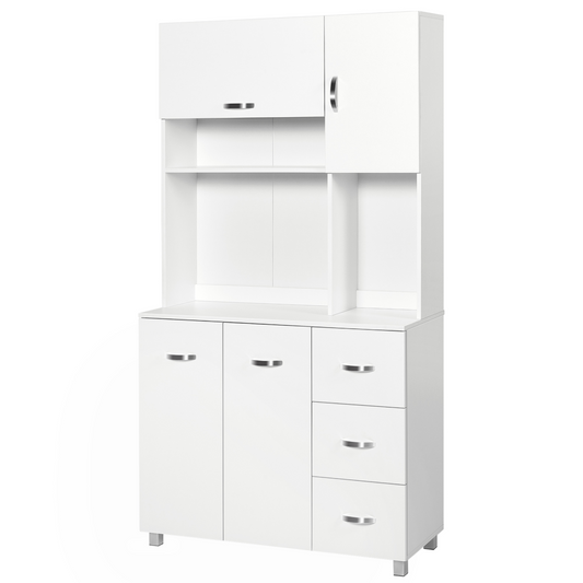 Versatile Freestanding Kitchen Storage Cabinet with Adjustable Shelves & Drawers