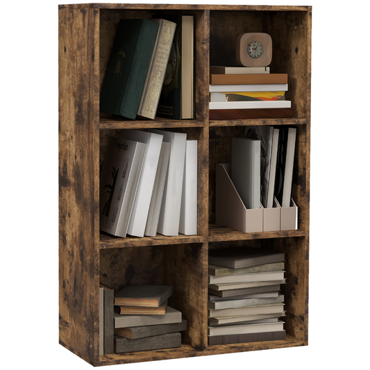Versatile 6-Cube Storage Bookcase for Home and Office - Stylish & Sturdy