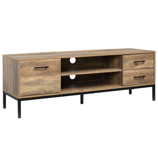 Industrial Chic TV Stand for 50” TVs with Ample Storage & Style