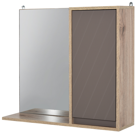Elegance Meets Utility: 49x57cm Wall-Mounted Bathroom Cabinet & Mirror Shelf