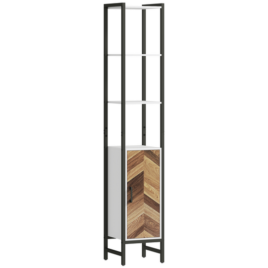 Chic Tall Bathroom Storage Cabinet - 3 Shelves, Space-Saving Design