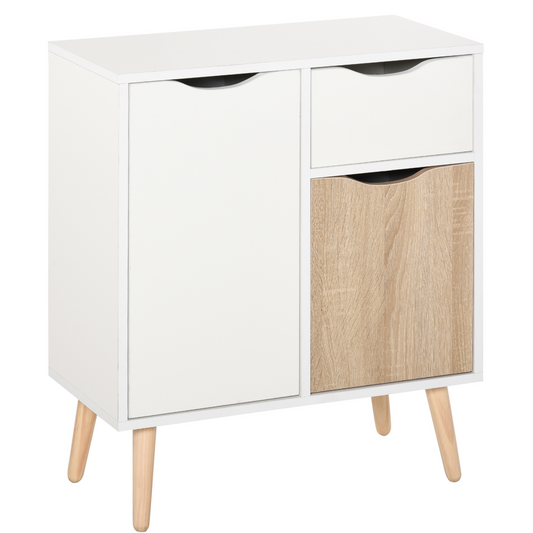 Scandinavian Floor Cabinet: Stylish Storage Cupboard with Drawer