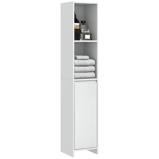 Slim White Bathroom Cabinet: Stylish Storage for Toiletries & Essentials