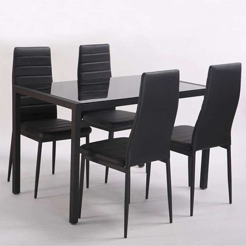 Set of 4 PU Leather Padded Seat Metal Legs Dining Chair for Dining Room, Living Room Home Office