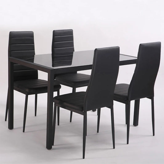 Set of 4 PU Leather Padded Seat Metal Legs Dining Chair for Dining Room, Living Room Home Office