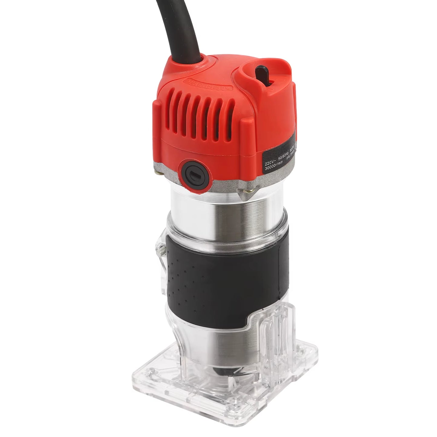 1/4'' Electric Wood Trimming Machine Hand Trimmer Wood Laminator Router 30000RPM External Carbon Brush Port for Wood Processing