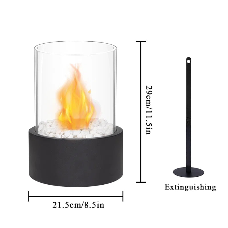 30 Cm Bio-Ethanol Outdoor Tabletop Fireplace with Flame Guard