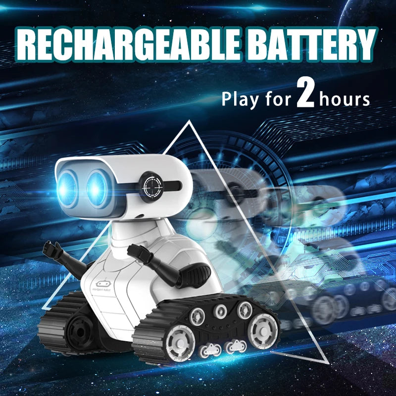 Ebo Rechargeable RC Robot Toy for Kids - Remote Control with Music & LED Eyes - Perfect Gift for Boys and Girls