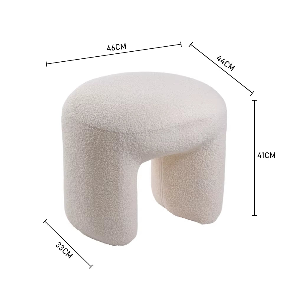 Multifunctional Household Modern Teddy Bear Fur Upholstered Ottoman