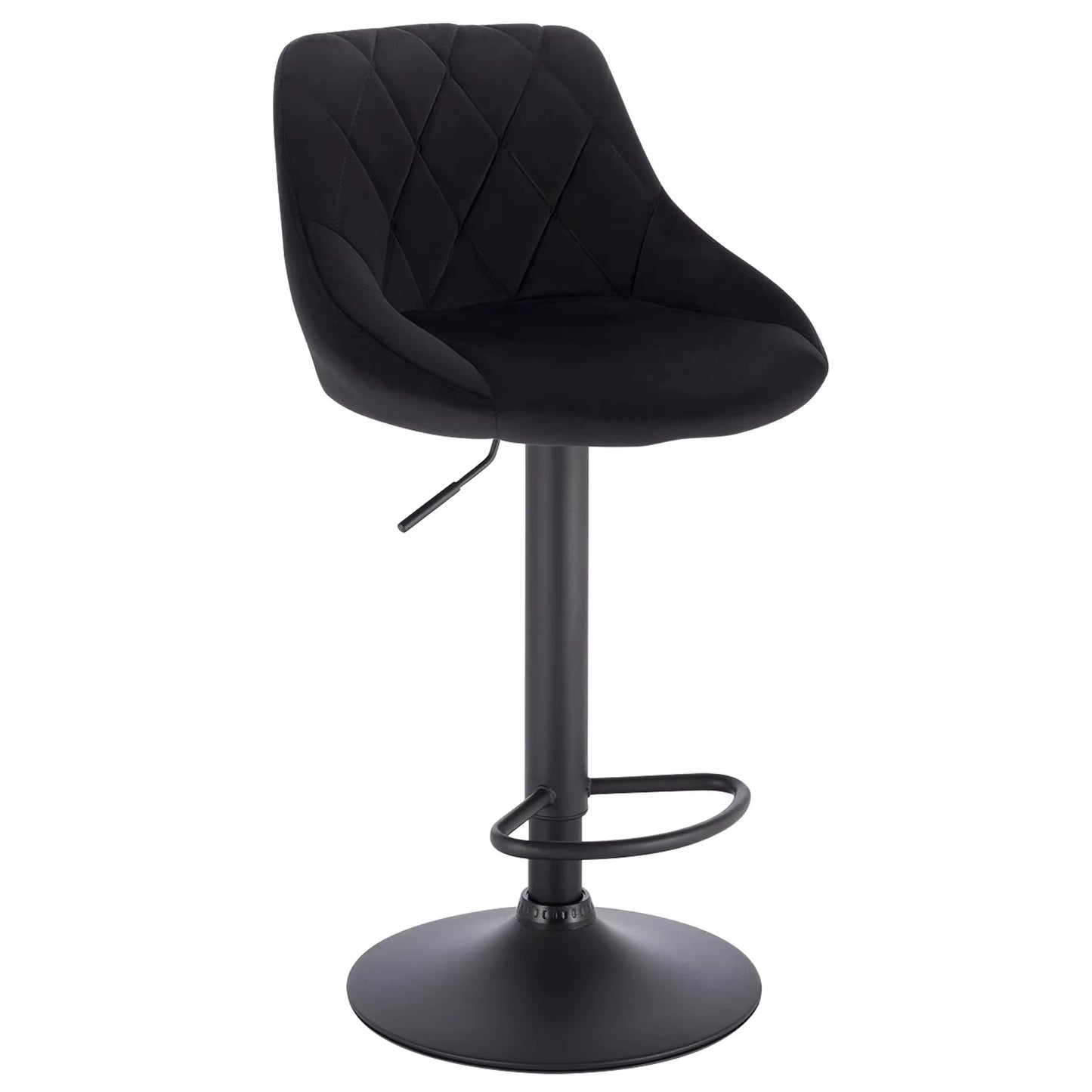 1PC Height-Adjustable Swivel Bar Chair Leather/Velvet Rotating Bar Stool Lifting High Stool with Footrest for Pub Home