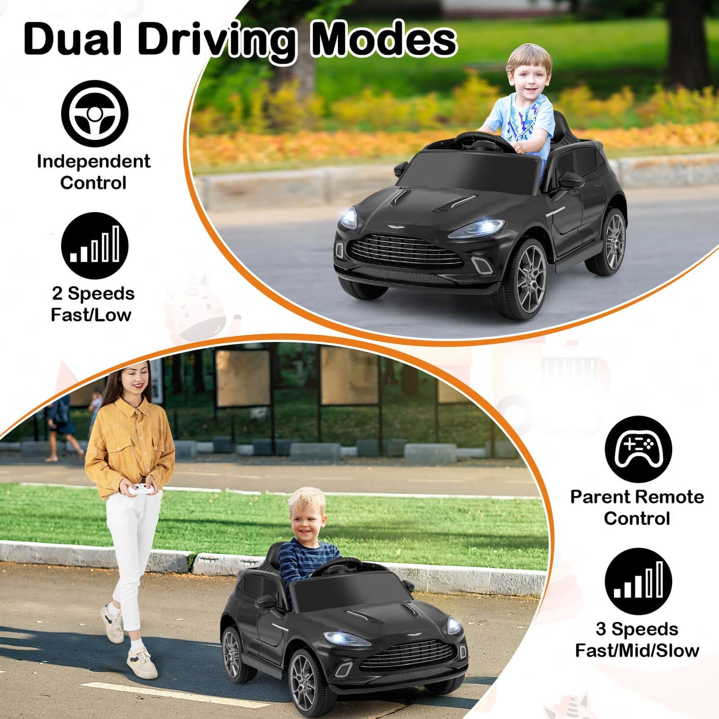 12V Kids Ride on Vehicle Aston Martin Licensed with Horn and Taillights