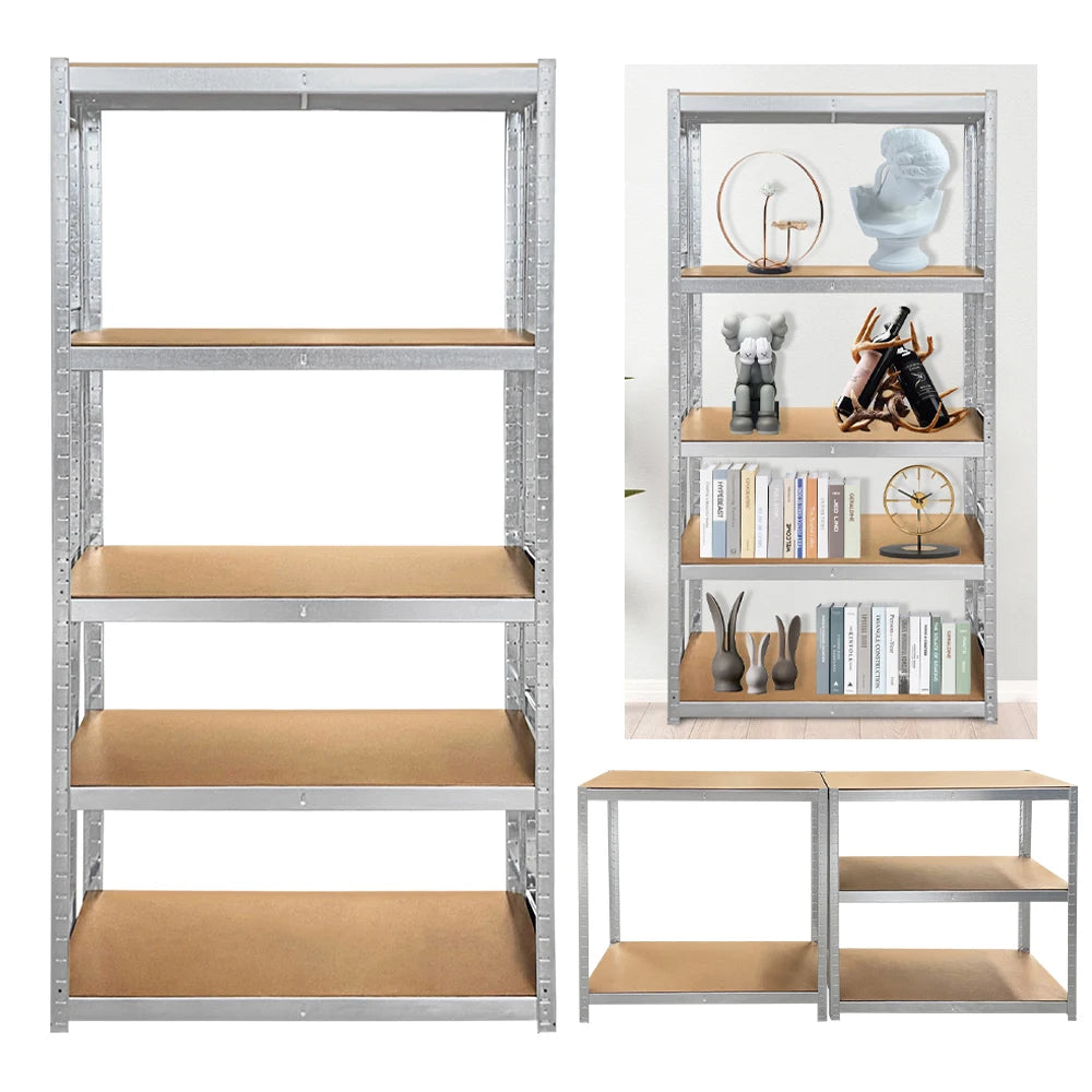 Heavy-Duty 5-Tier Galvanized Adjustable Shelf Racking Unit with 875KG Capacity 