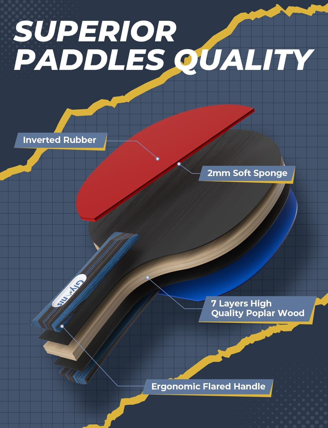 Ultimate Portable Table Tennis Set - 4 Premium Paddles, 8 Pro Balls & Convenient Storage Bag!