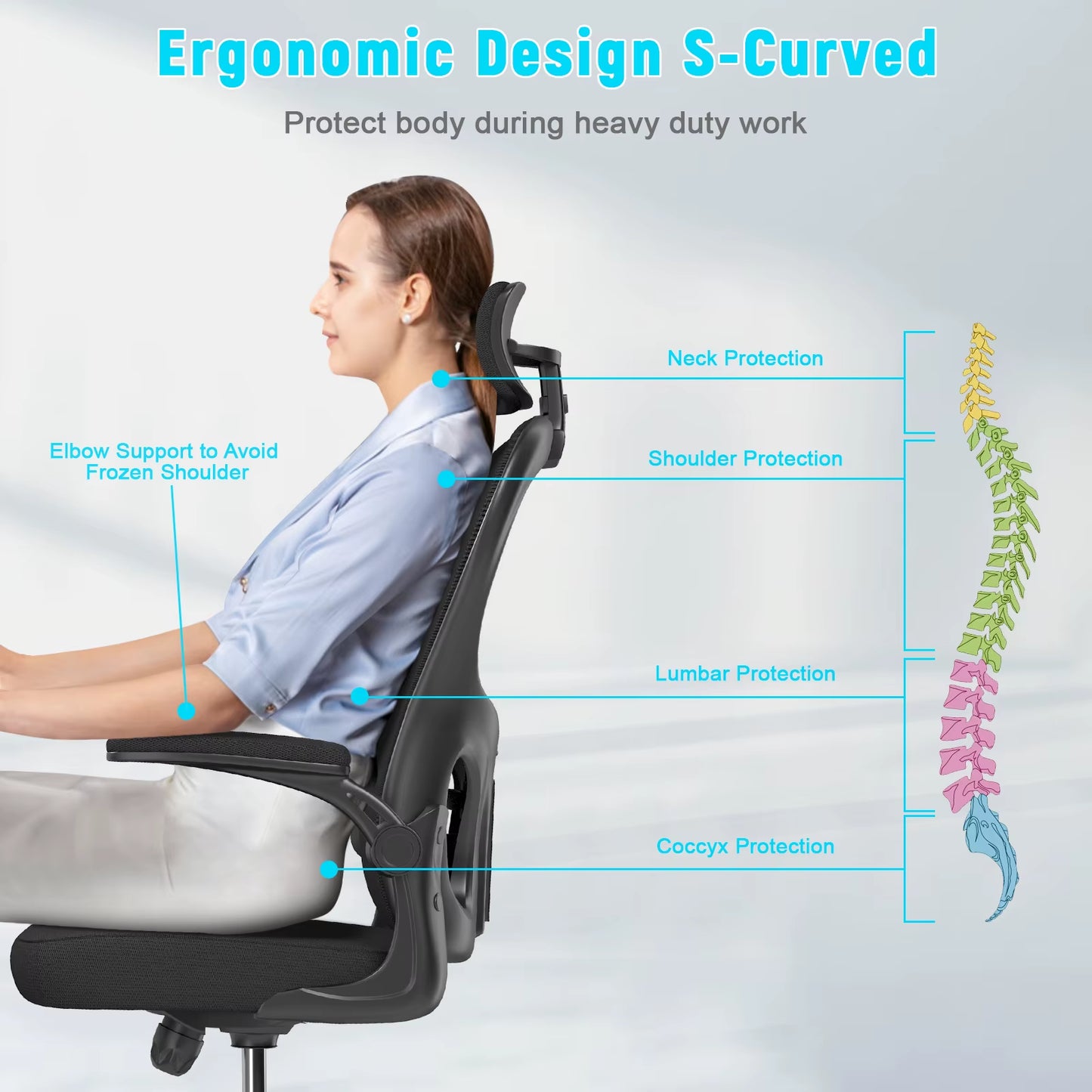 Revolutionary Ergonomic Reclining Swivel Chair - Ideal for Home Office & Gaming with Customizable Backrest and Lift Options