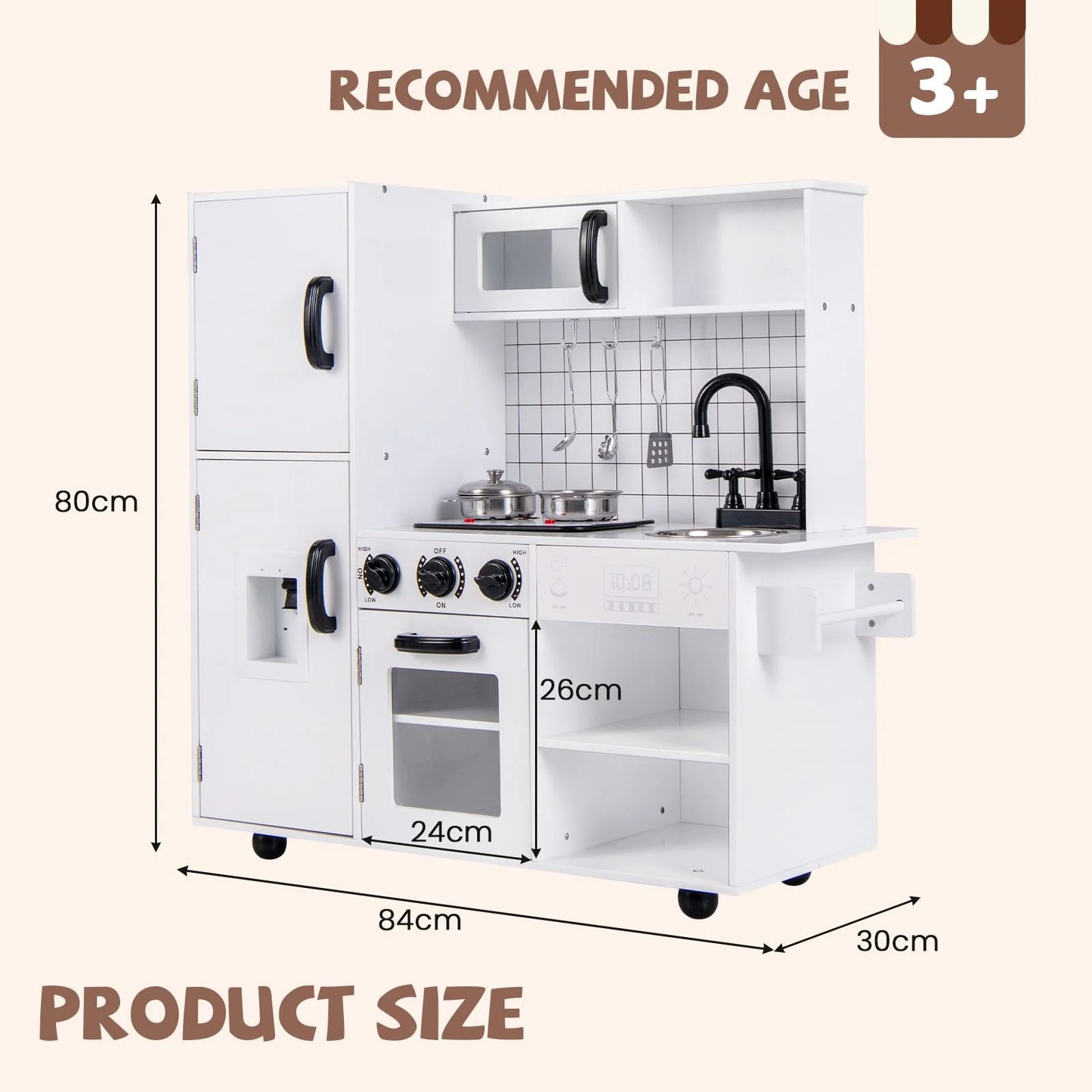 Play Kitchen Toy Set with Oven Real Sounds and Lights