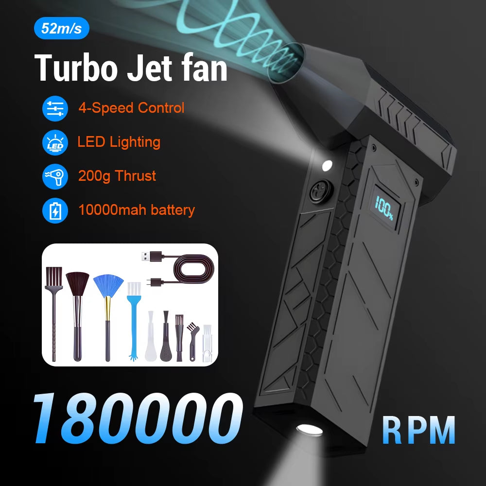 New 180000RPM Mini Turbo Jet Fan Electric Air Duster Adjustable Wind Speed 