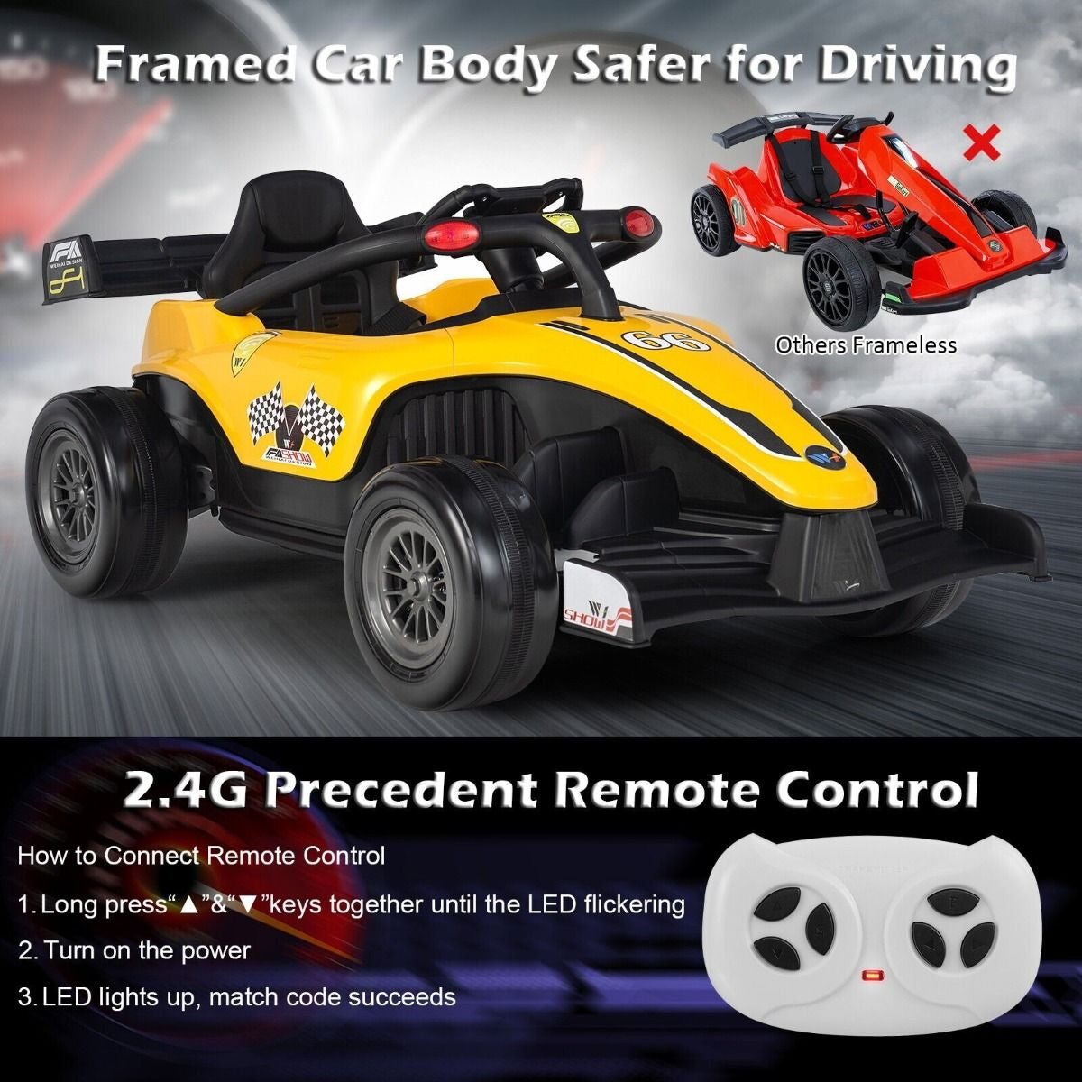 12V Battery Powered Kids Ride on Car with Remote Control and MP3 Music