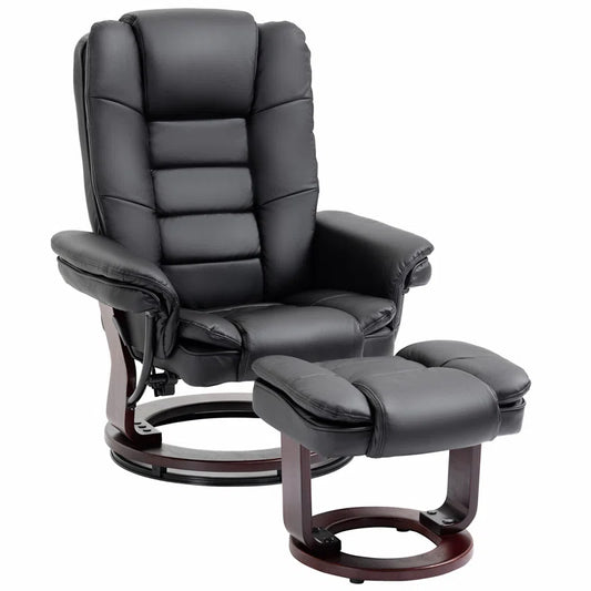 Lacari Faux Leather Recliner with Footstool