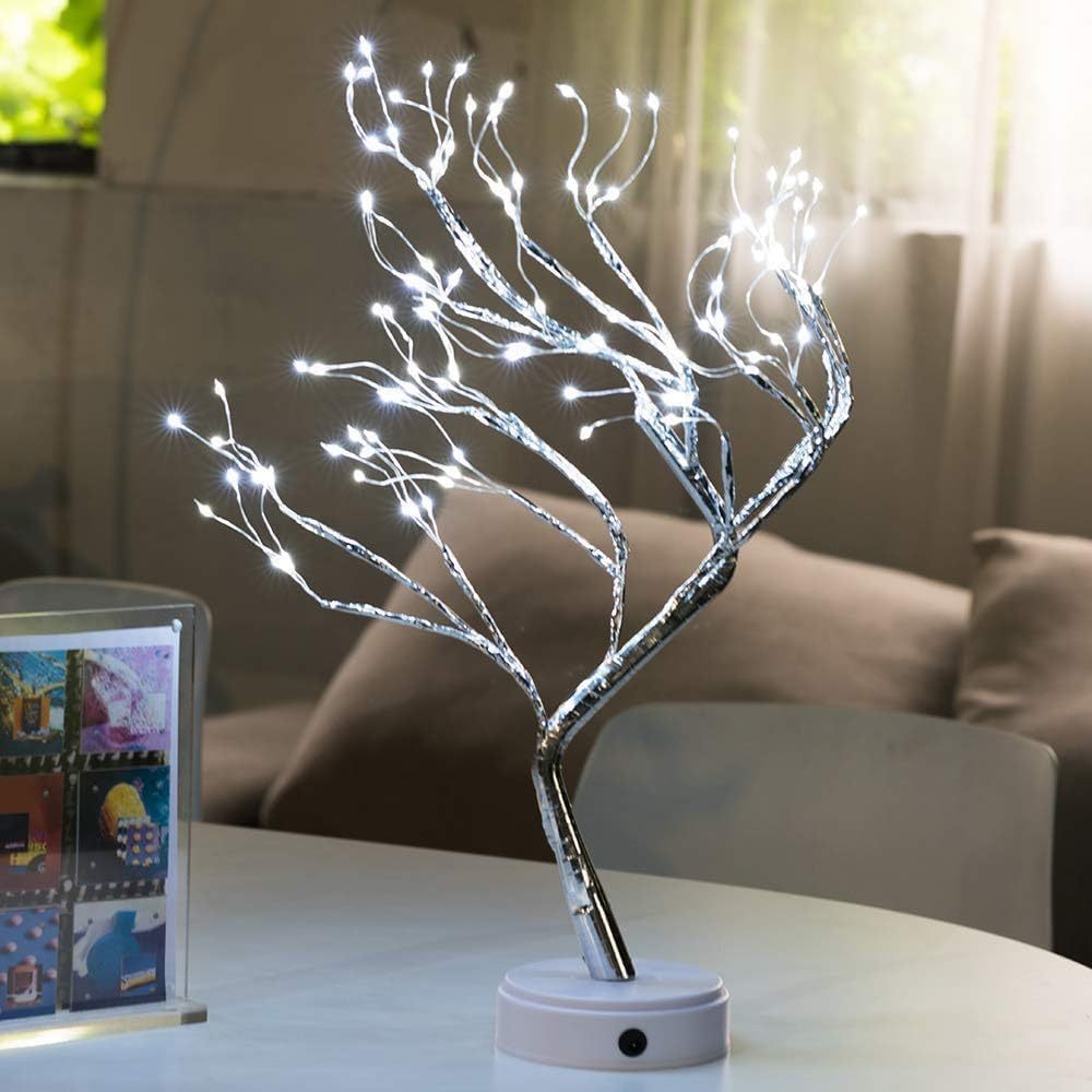 50cm Twig Lamp With 108 LEDs - Warm White Cool White Multicolour Birch USB/Battery Operated Tabletop Bonsai Wire Tree