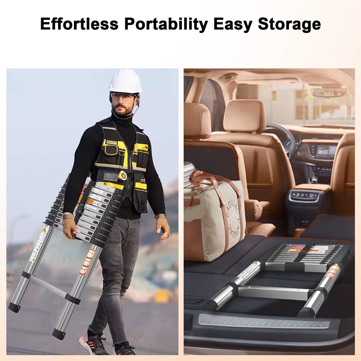 Telescopic Ladder Stainless Steel,Load 150Kg, Convenient Extendable ,For Pulling Walls, Changing Light Bulbs,Repairing Roofs,Rv