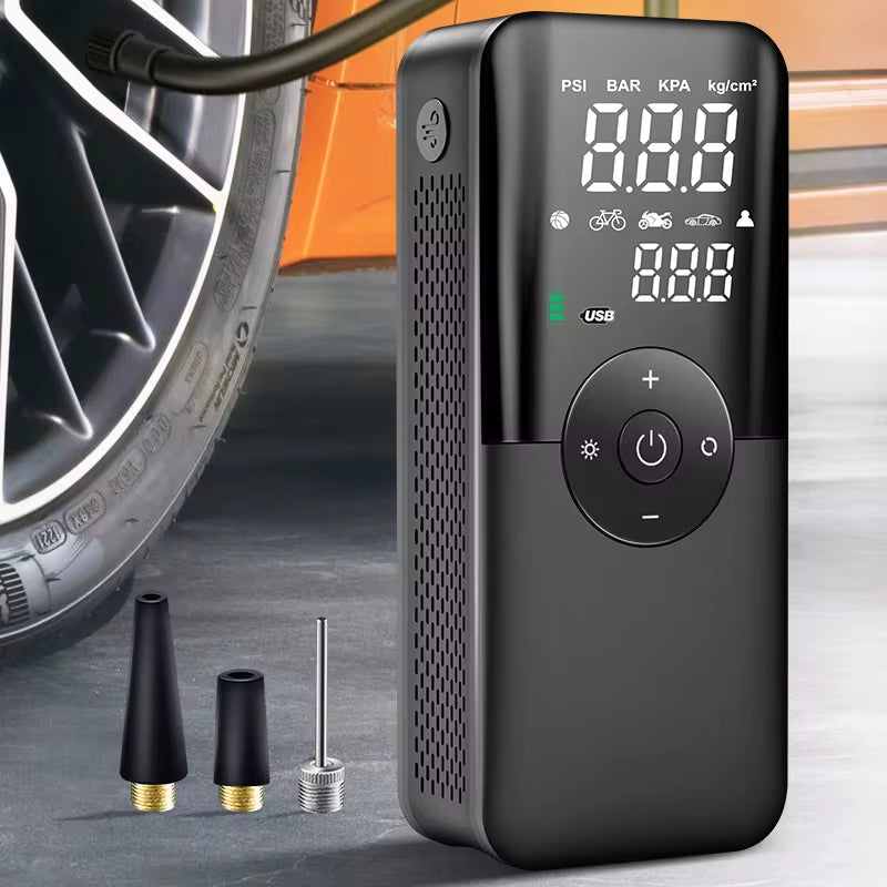 Ultimate Portable Rechargeable Air Pump - Cordless Tire Inflator for Cars, Bikes, and Sports Equipment