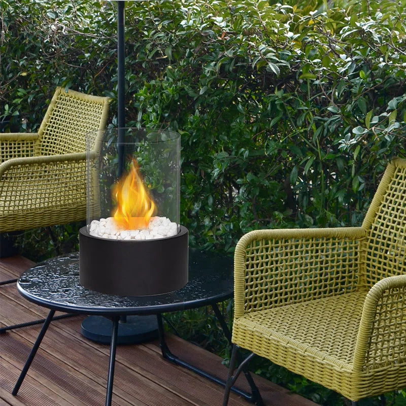 30 Cm Bio-Ethanol Outdoor Tabletop Fireplace with Flame Guard