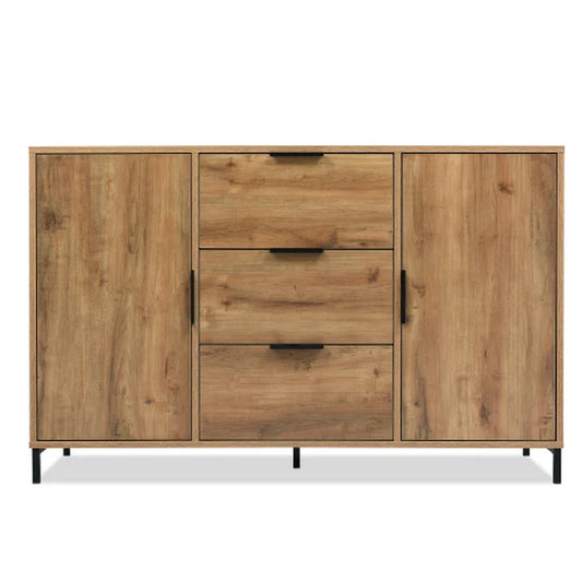 Sideboard Cabinet for Living Room Chest of Drawers with 2 Doors and 3 Drawers Adjustable Shel 40D X 120W X 76H Centimetres