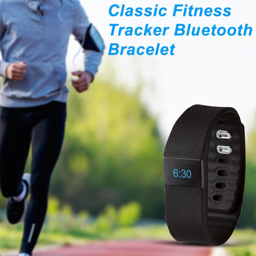 BAS-Tek Classic Bluetooth Fitness Tracker - Sleek Black Wellness Companion