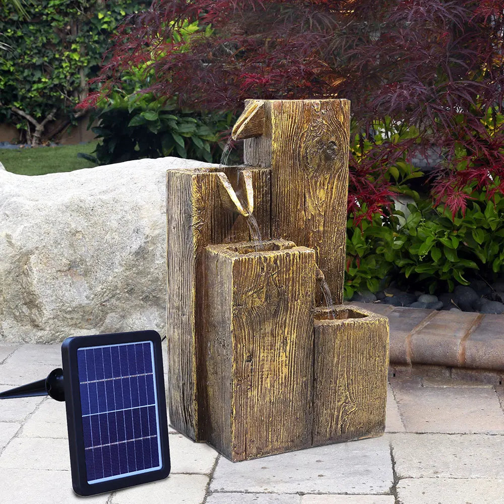 Outdoor LED Waterfall Fountain and Rockery Decor for Garden Enhancement
