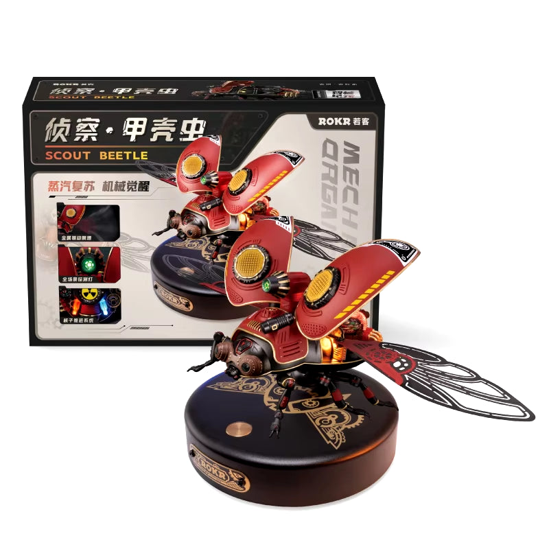 Rokr Scout Beetle MI02 - Easy Assembly 3D Metal Punk Style Puzzle for Boys and Adults - Perfect DIY Gift!