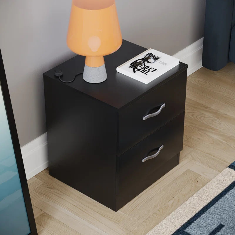 Maybery 2 Drawer Bedside Table, Bedroom Storage Cabinet