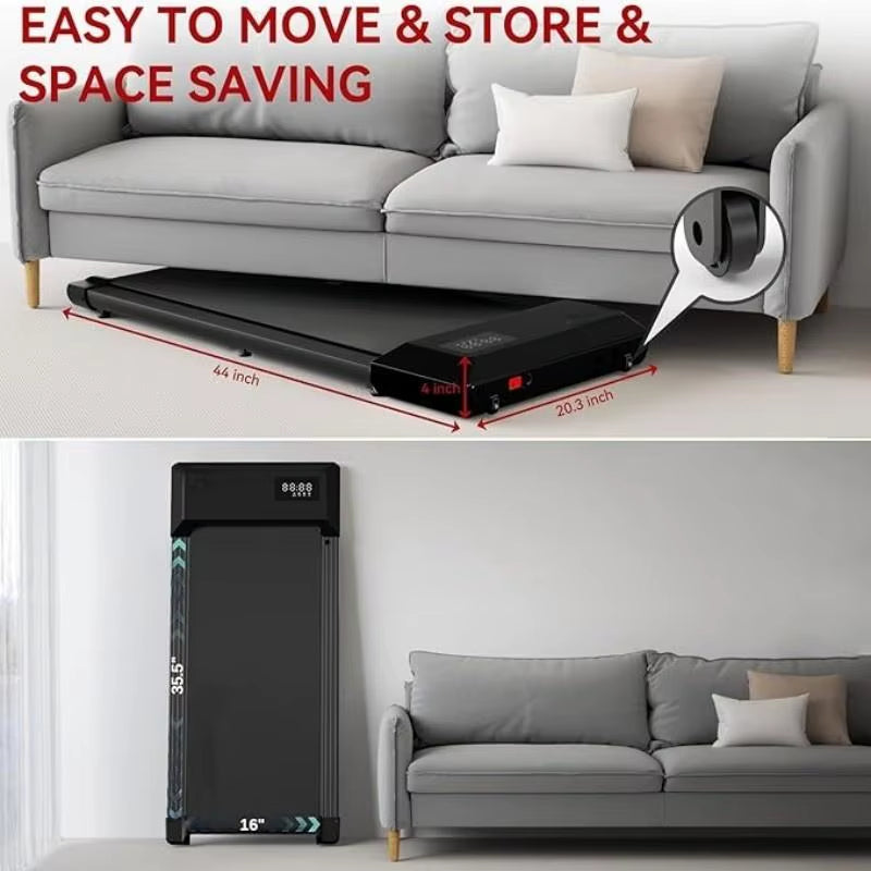 300 Ibs Weight Capacity 2.5 HP 2 in 1 Portable Treadmill for Home with Remote Control LED Display Walking Pad