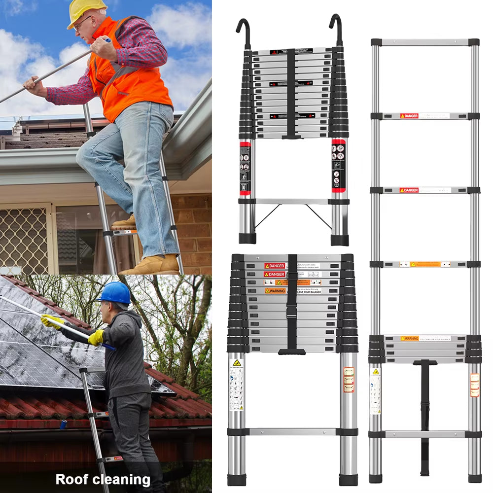 Telescopic Ladder Stainless Steel,Load 150Kg, Convenient Extendable ,For Pulling Walls, Changing Light Bulbs,Repairing Roofs,Rv
