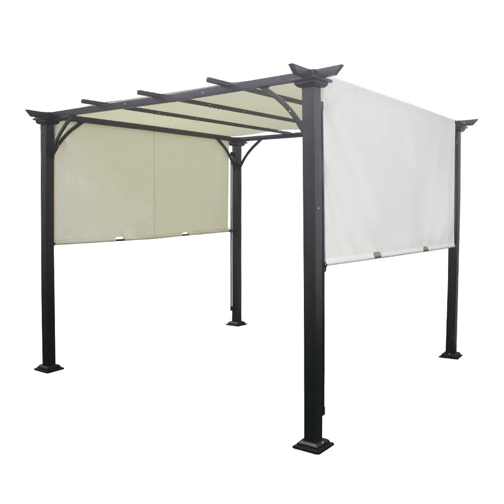 Outdoor Retractable Pergola, Aluminum Pergola Patio, with Retractable Sun Shade Canopy for Gardens, Backyards Decks