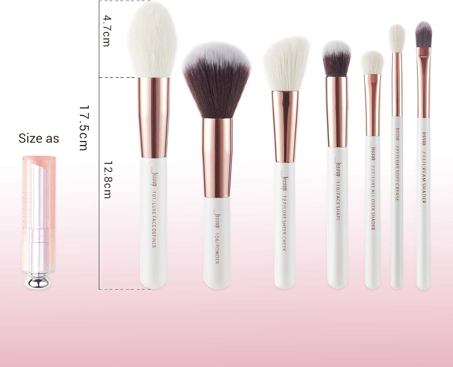 25-Piece Professional Makeup Brush Set - Pearl White & Rose Gold - Perfect for Foundation, Blush, Eyeshadow & Highlighter - Natural & Synthetic Hair Brushes
