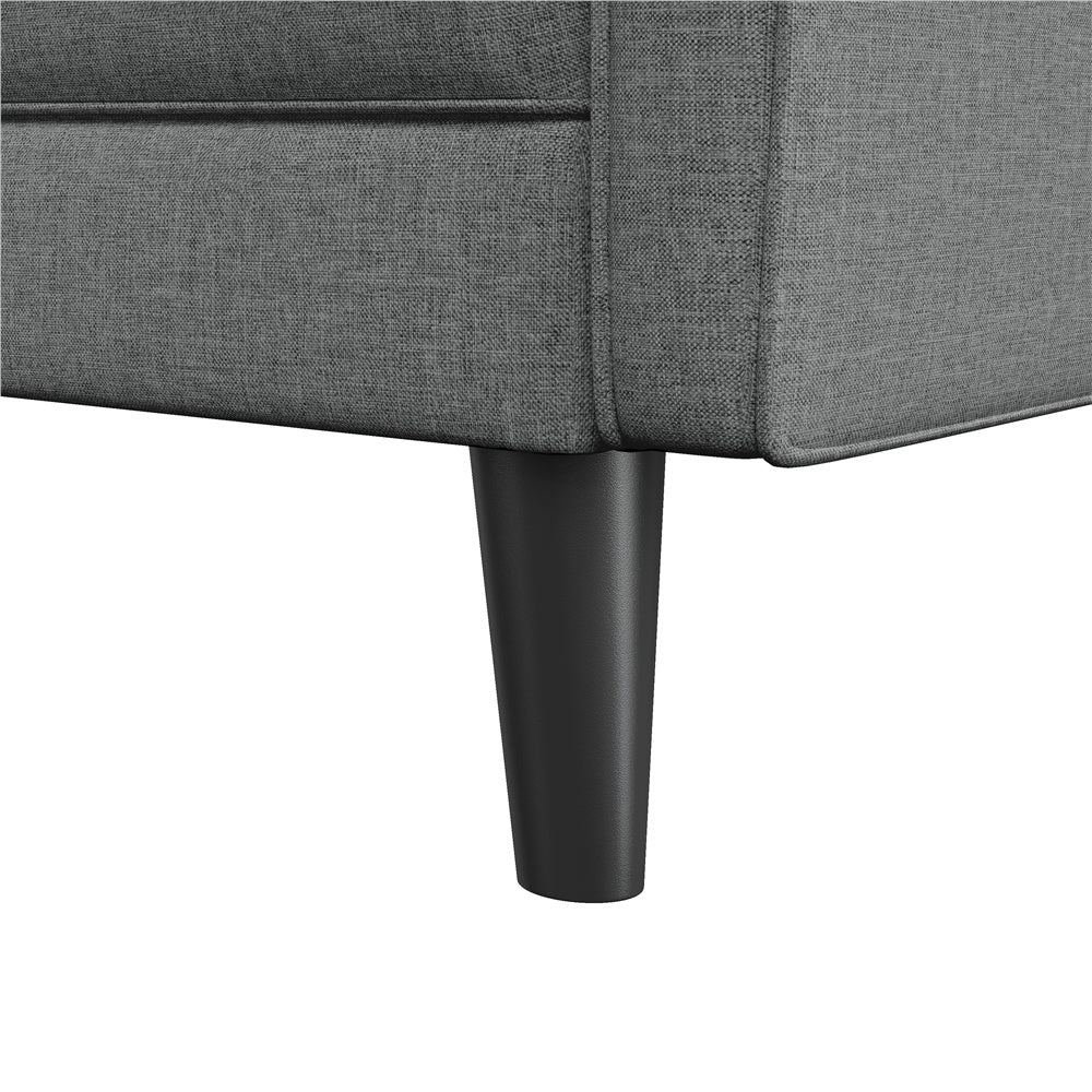 Tufted Sofa Chair, Fabric Accent Chair Upholstered Sofa with 2 Throw Pillows & Side Storage Pockets for Living Room, Bedroom