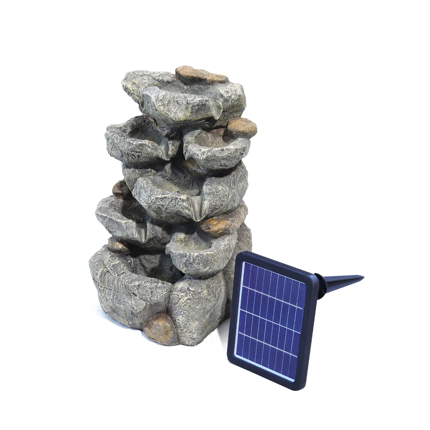 Outdoor LED Waterfall Fountain and Rockery Decor for Garden Enhancement