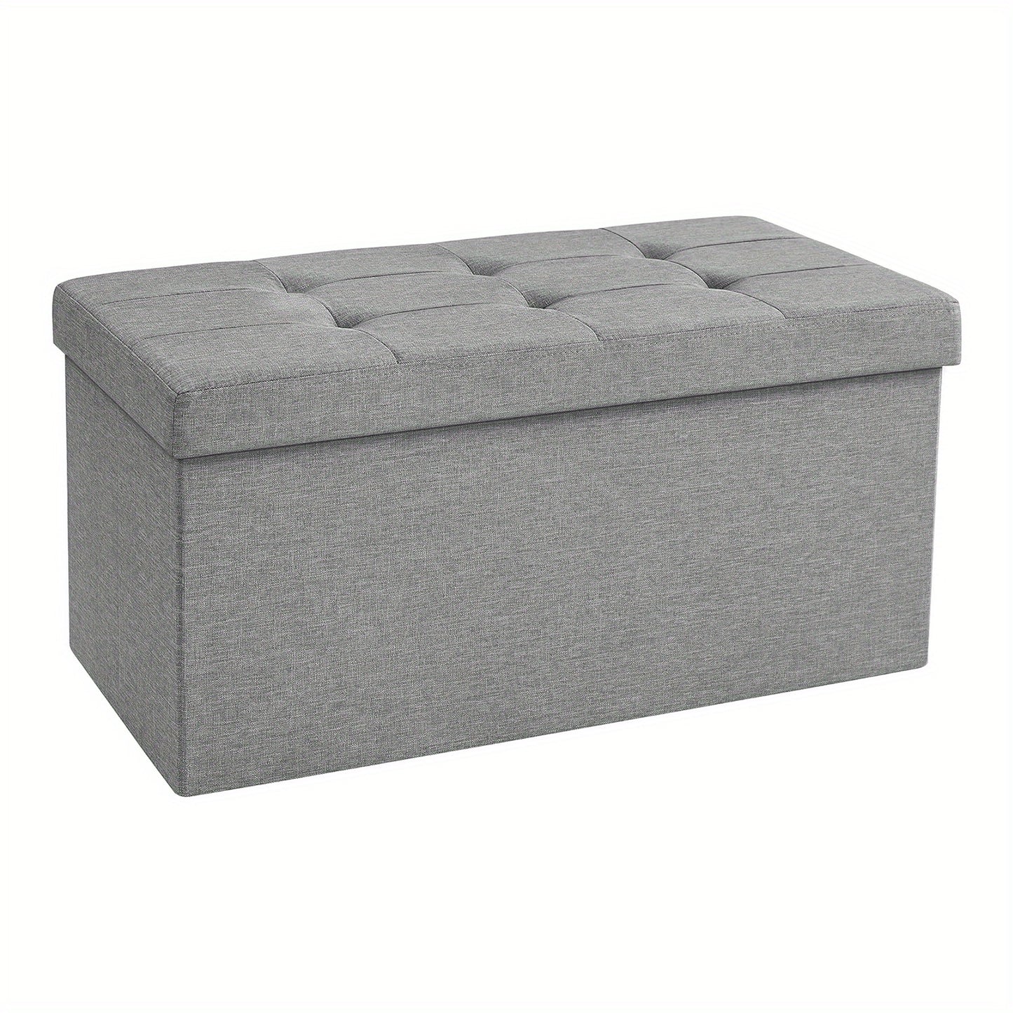 Large-Capacity 80L Foldable Storage Ottoman Stool - Heavy-Duty 300kg Dark/ Grey