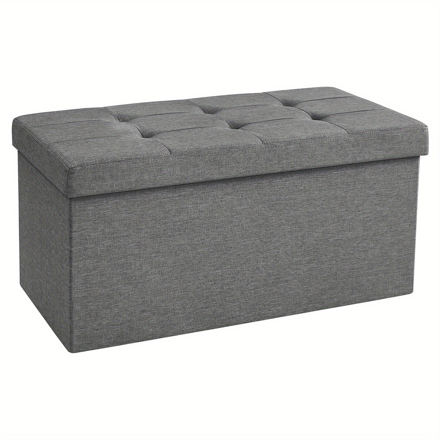 Large-Capacity 80L Foldable Storage Ottoman Stool - Heavy-Duty 300kg Dark/ Grey