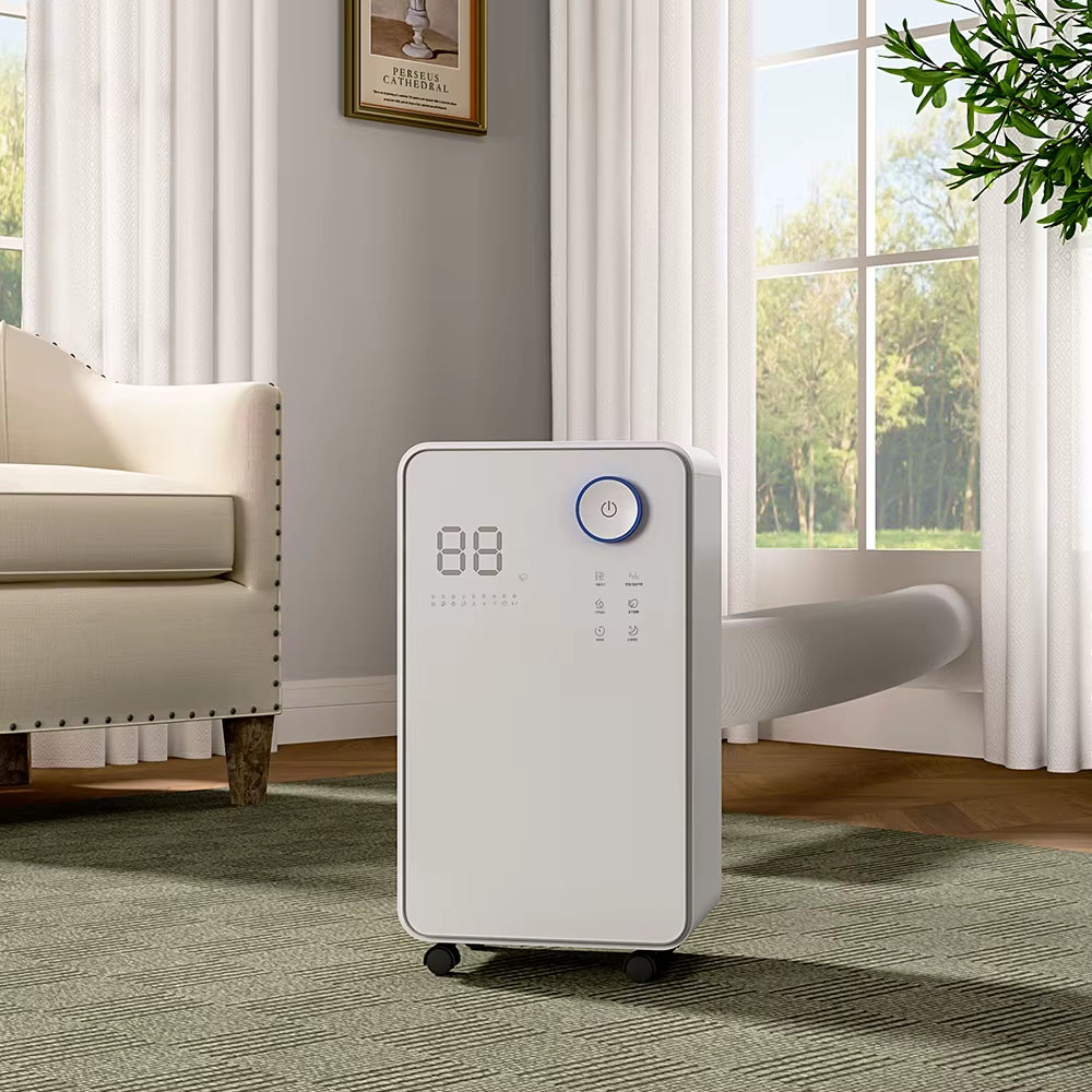 White 16L Low Noise Dehumidifier with Wheels and Wifi