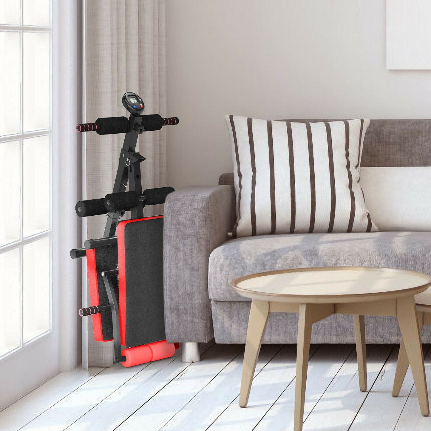 Adjustable Foldable Multi-Workout Weight Bench with LCD Display